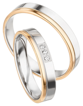 Linden Trauringe / Eheringe Greifensee – Zweifarbig in Gold - 1437/1438